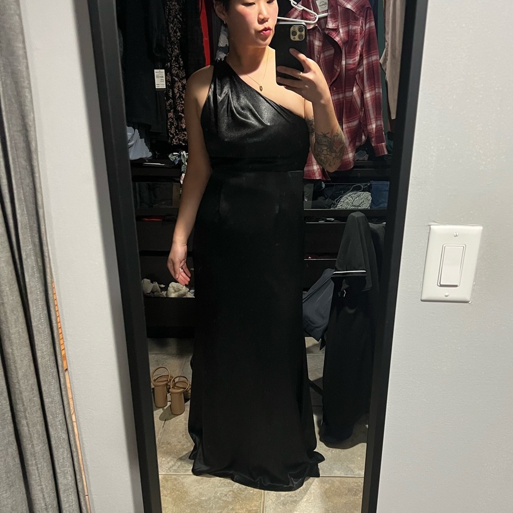 One Shoulder Black Gown